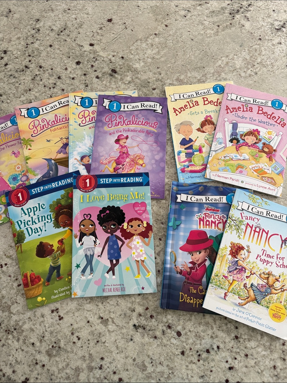 Set of 10 Kids Early Reader Book Set - Pink, Purple, Yellow, Blue